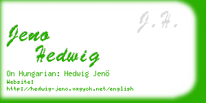 jeno hedwig business card